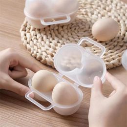 Storage Bottles Creative Egg Box 2 Grids Container Plastic Practical Dispenser Holders For Case With Fixed Handle