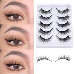 False Eyelashes 5 Pairs Mink Natural Wispy Long Fake Lashes Handmade Winged Thick Lash For Eyelash Extension Makeup Tools