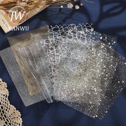 Notepads JIANWU A5 10 Sheets Mesh Gauze Transparent Journal Special Material Paper Memo Pad DIY Scrapbooking Background Stationery 230503