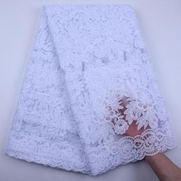 Dresses 2022 High Quality African Lace Fabric Pure White French Net Embroidery Tulle Lace Fabric For Nigerian Wedding Party Dress S1811