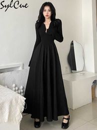 Party Dresses Domineering Queen Mysterious Dignified Formal Decent Elegant Women'S Evening Party Long-Sleeved Pleated Dress 230322