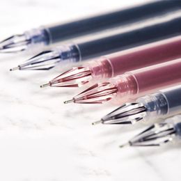 Ballpoint Pens 6 PcsSet 038mm Largecapacity Ink Diamond Tip Gel Pen BlackBlueRed Refill Exam Signing Writing School Office Supplies 230503