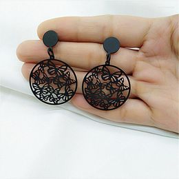 Stud Earrings Fashion Hollow Out Heart Butterfly Elegant Black Pendant Earring Accessories Gothic Women's Party Jewellery