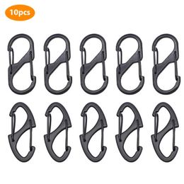 5 PCSCarabiners 10Pcs Stainless Steel S Type Carabiner With Lock Keychain Hook Camping Key-Lock Backpacks Key Chain For Camping And Hiking P230420