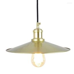 Pendant Lamps D270mm Copper Cone Shade Vintage Brass Light Loft Creative Personality Style For Living Room Coffee Shop Home Decoration
