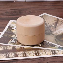 Jewelry Pouches 1Pc Wood Storage Box Vintage Simple DIY Round Ring Case Exquisite Convenient Necklace Container With Dustproof Cover
