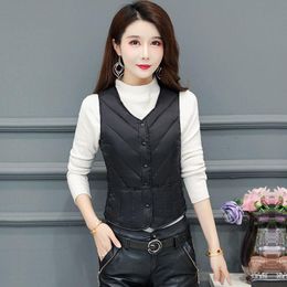 Waistcoats New 2021 Women's Down Jacket Winter Women's Warm Vest Korean Fashion Doudoune Sans Manche Femme Chaleco Acolchado Mujer Slim