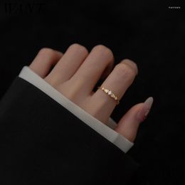 Cluster Rings WANTME 925 Sterling Silver Cute Luxury Zircon Finger Adjustable Ring For Women Fashion Korean Exquisite Wedding Jewelry Gift