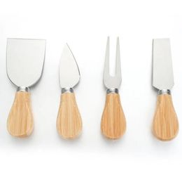 Cheese tools Knife Set Oak Handle Fork Shovel Kit Graters Baking Pizza Slicer Cutter Kitchen tools DHL Wholesale