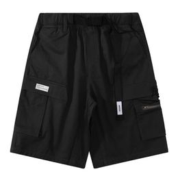 Men's Shorts Elastic Waist with Band Men's Cargo Shorts High Street Shorts for Men Black Grey J230503