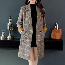 Blends New Trench Coat for women Clothes Classic Double Breasted Long Coat Outerwear manteau femme hiver abrigo mujer GH112105