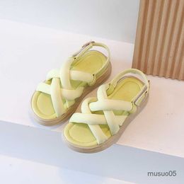 Sandals Children's sandals 2022 summer new woven girls boys soft bottom beach shoes