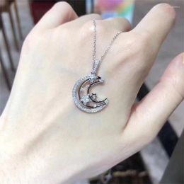 Pendant Necklaces 2023 Fashion Women Star Moon Clavicle Chain Necklace Sexy Party Shining Jewellery