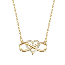 Fashion Lady Heart Lucky 8 Anhänger Halskette künstlicher Strassstein eingelegtes Pfirsich Herz Designer Schmuck Geschenk