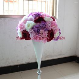 Decorative Flowers Wedding Road Lead Artificial Rose Flower Ball Or Table Centrepiece Balls 40cm 5pcs/lot 2023 TONGFENG