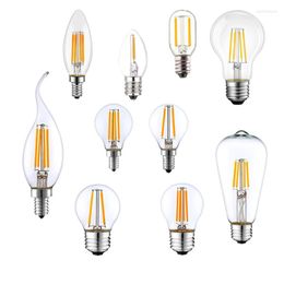 A60 Retro Edison Globe Led Bulb E14 E27 Warm White 2700K Vintage Ampoule Lamp Clear Glass Filament Dimmable