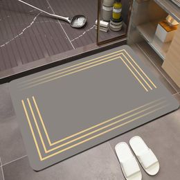 Mats Golden Stripes Bath Mats Absorbent Bathroom Carpet Nonslip Toilet Rugs Soft Bedroom Kitchen Entrance Doormat Nordic Home Decor