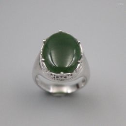 Cluster Rings Pure 925 Sterling Silver Ring Width 18mm Jasper Bead For Woman US Size 6-10