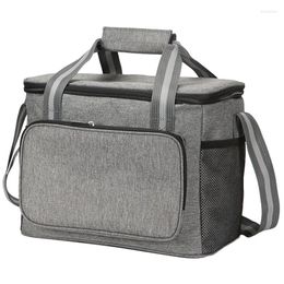 Dinnerware Sets Insulated Picnic Bag Soft Sided Beach Cooler Leakproof Lightweight Portable Car Tote For Outdoor Travel Grey