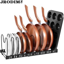 Organisation Extendable Pot Lid Holders Pot Rack Pot And Pan Organiser For Cabinet Kitchen Pans Glasses Holders 12 Grids Kitchen Accessories