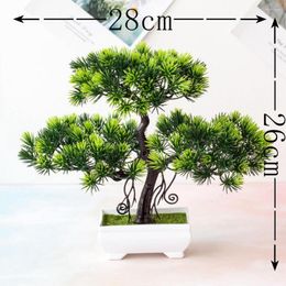 Decorative Flowers 1 Pc Artificial Pine Tree Bonsai Decor Plastic Miniascape Plant For Wedding Party Decoration Home Office Table Ornaments