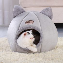 Mats Soft Pet Cat Bed House Warm Pet Bed Cave Tent with Removable Cushion Winter Sleeping Pet Pad Nest Cats Products