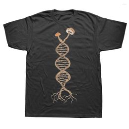 As camisas masculinas pick cogumelos estão no meu DNA Mycology Graphic Cotton Streetwear Manga curta Presentes de aniversário T-shirt Mens roupas