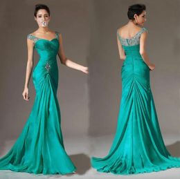 Vintage Plus Size Sleeveless Mother Dress Chiffon Formal Party Gown Meimaid Wedding Reception Beaded Wear Floor Length