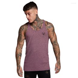 Men's Tank Tops Summer Knit Quick Dry Men Vertical Stripes Casual Fashion Breathable Shirt Gym Bodybuilding Sleeveless Muscle Vest