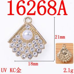 Charms 50PCS Alloy Material Gold/silver Colour Tone Pearl Crystal Shell Shape Charm For Head DIY Wedding Jewellery Accessory Findings