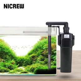 Accessories NICREW Aquarium External Canister Philtre Table Top Fish Tank Wall Mount Wallmounted Philtre for Aquarium Tropical Fish 220240V