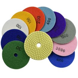 Polijstpads Diamond Polishing Pads Wet Buffing 4 Inch Abrasive Tool for Sanding Stone Marble Concrete Granite Counter Tile Grit 308000