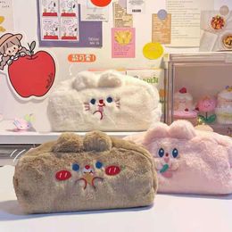 Cute Large-capacity Plush Pen Bag Simple Junior And Senior High School Students Stationery Box Pencil Fashion Back To