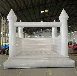 13x13ft Commercial Inflatable White Bounce House PVC Bouncy Castle Moon jumping Bouncer Wedding jumper use for kids audits with blower free ship