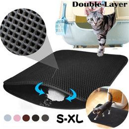 Cat Beds Pet Litter Mat EVA Double-Layer Trapper Mats With Waterproof Bottom Layer Non-slip Bed Cats Accessories