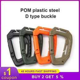 5 PCSCarabiners Buckle Clip Outdoor Camping Big Tool D Buckle Plastic Steel Molle Quick Hook Backpack Tactical Carabiner Molle Buckle Hook P230420