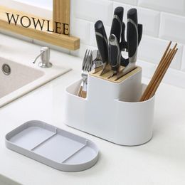 Organisation Utensil Holder Knife Block ABS Flatware Drainer Storage Box Spoon Fork Chopsticks Kitchen Organiser Rack Fridge Organiser