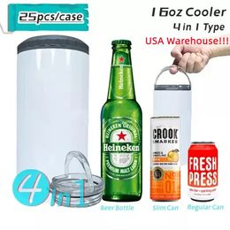 Oz Sublimation Cooler Straight Tumbler Stainless Steel In Insulator Vacuum Insulated Bottle Cold Insulation Can With Lids USA