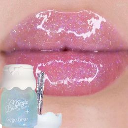 Lip Gloss Milk Jar Transparent Glitter Waterproof Lasting Non-stick Pearlescent Lipstick Glaze Makeup Cosmetics