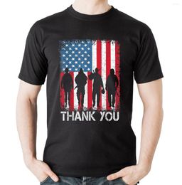Men's T Shirts Patriotic American Flag Thank You For Men Women O-Neck Cotton Shirt Casual Short Sleeve Tees Tops Harajuku Streetwear