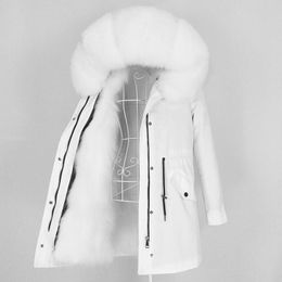 Fur OFTBUY 2022 Long Waterproof Parka Real Fox Fur Liner Coat Winter Jacket Women Natural Raccoon Fur Collar Hood Warm Detachable