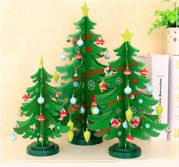 Christmas Decorations 2023 Mini Cute Cartoon Wooden Crafts Tree Ornament Table Desk Xmas Hanging Home Decoration