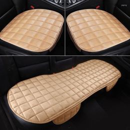 Car Seat Covers Winter Cover Front Rear Flocking Cloth Anti-slip Chair Breathable Pad Warm For Cars Full Set