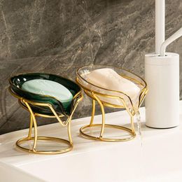 Dishes Cute Petal Soap Dish With Drain Water Bathroom Shower Kitchen Leaf Shaped Bar Holder Stand Box Sink Plates Tray Container Saver