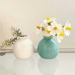 Vases Ins ceramic vase Nordic flower vases hydroponics colorful desktop ornaments creative flower plant vases bedroom decoration P230503