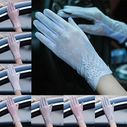 Five Fingers Gloves Sun Female Driving Of Thin Touch Screen Sexy Summer Women Uv Sunscreen Short Fashion Silk Lace