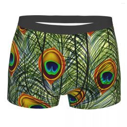 Underpants Peacock Bird Feather Cotton Panties Shorts Boxer Briefs Men's Underwear Print