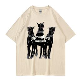 Men's TShirts Harajuku TShirt Men's Summer Dog Letter Printed T Shirt Hip Hop Streetwear Cotton Loose Top Tees 230503