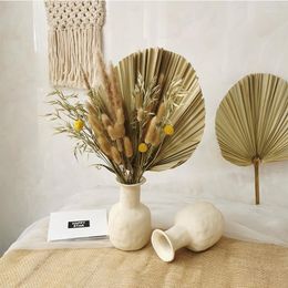 Decorative Flowers Dried Natural Flower Palm Leaf Fan Plant Pampas Tail Grass Decor Home Garden Wedding Marraige Party Decoration