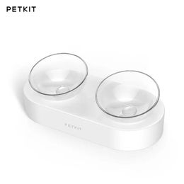 Supplies Petkit Pet Bowl Feeding Dishes Adjustable Single or Double bowls Feeder Bowls Water Cup Cat Bowls Drinking Bowl Pet Supplies